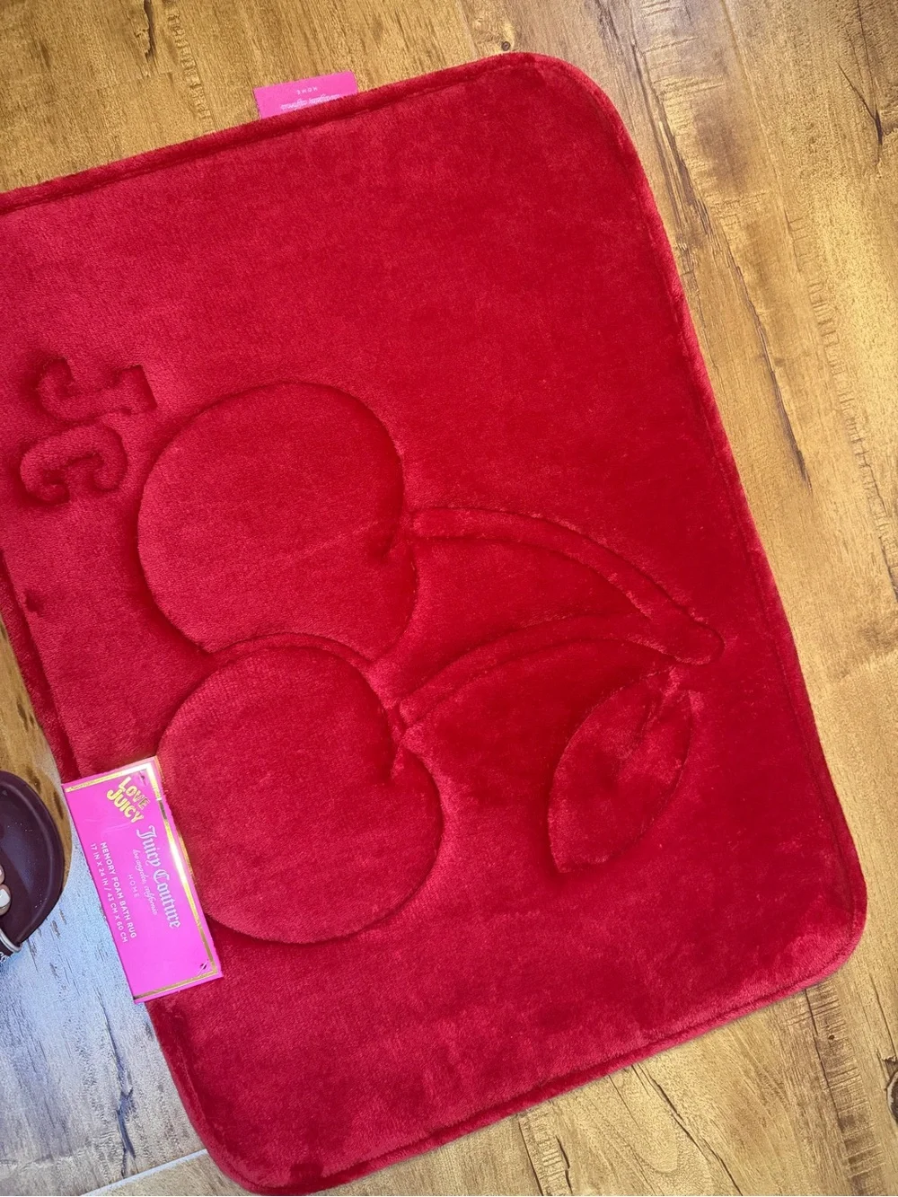 Juicy Couture Red Heart Memory Foam Bath Rug